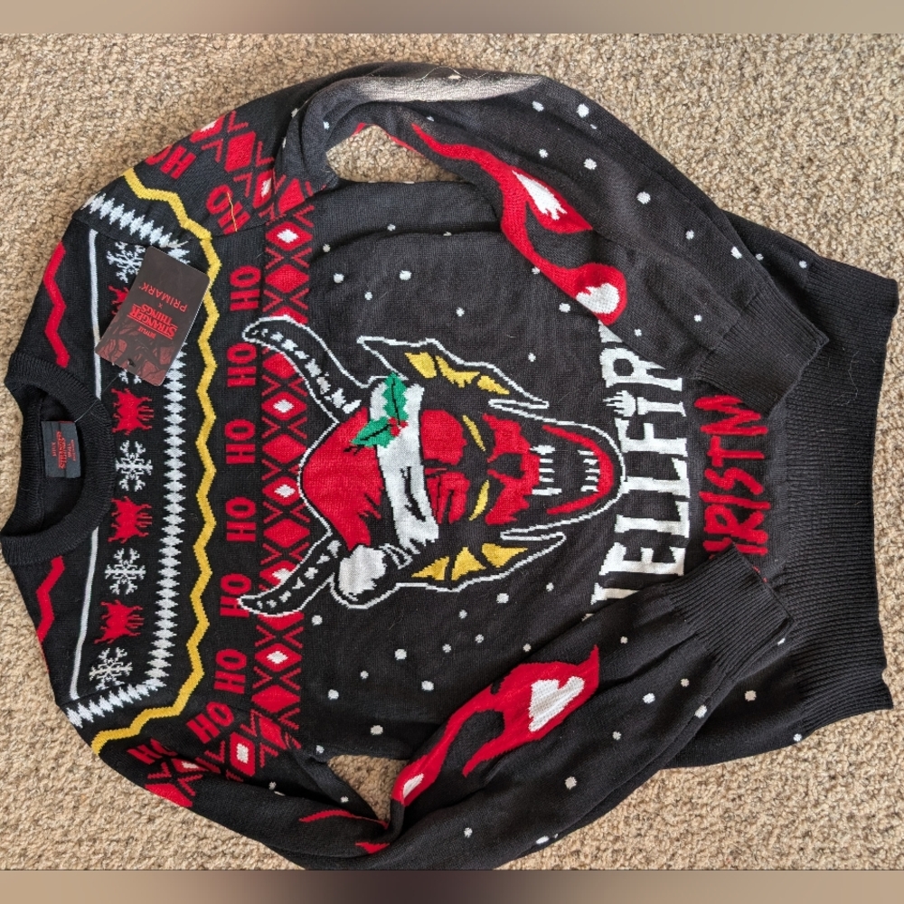 Hellfire Christmas Sweater Stranger Things New